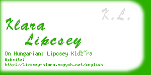 klara lipcsey business card